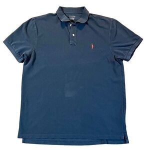 J. Crew Blue Solid Color Collared Polo Large